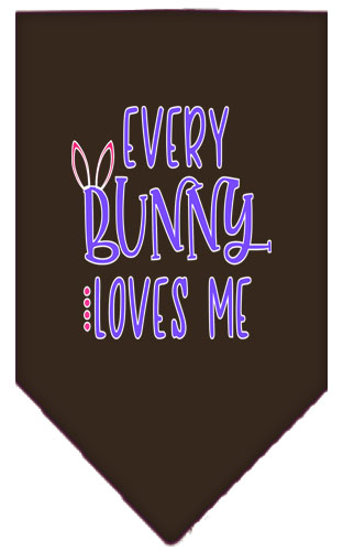 EveryBunny Loves Me Screen Print Bandana Cocoa Large